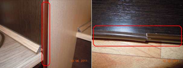 Пацефал (прочная пластиковая лента), находящаяся на панели короба, не соответствует цвету гарнитура и кромки, используемой на других деталях изделия мебели